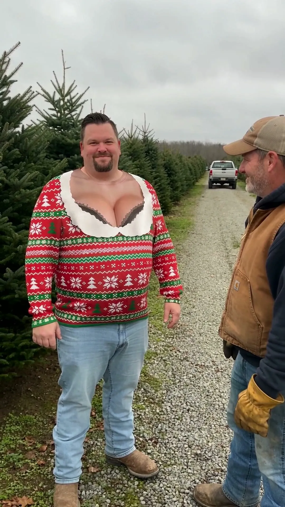 Customer photo wearing the Ripped Christmas Sweatshirt