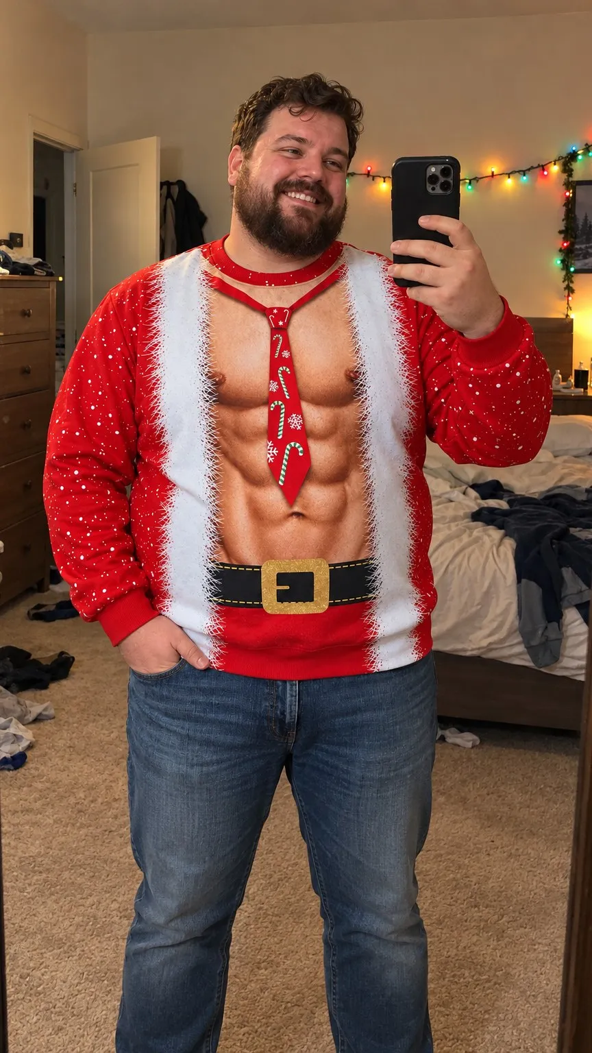 Customer photo wearing the Ripped Christmas Sweatshirt