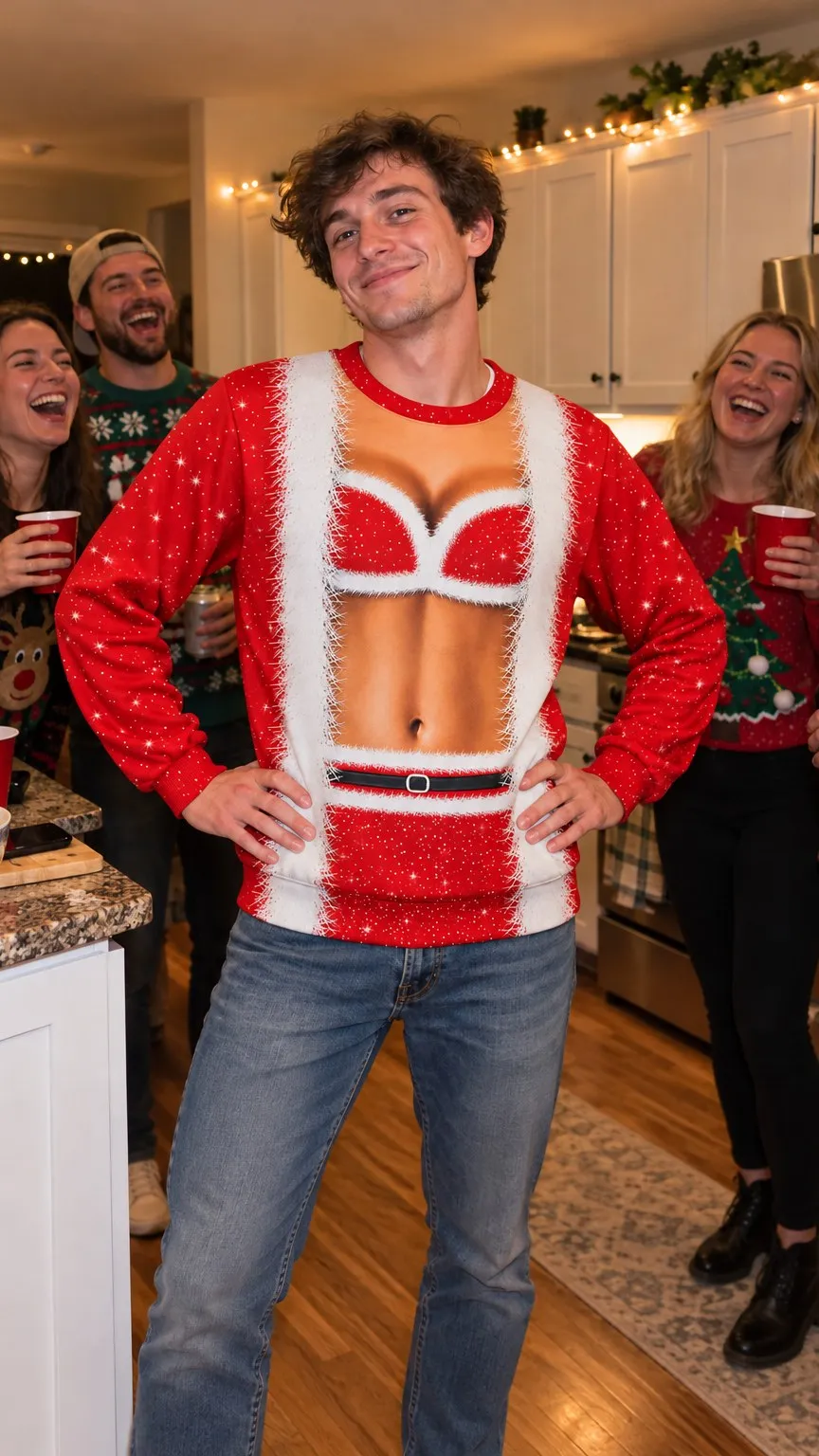 Customer photo wearing the Ripped Christmas Sweatshirt